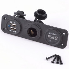 12-24V Car Dual USB Charger Adapter Sockets and Voltmeter